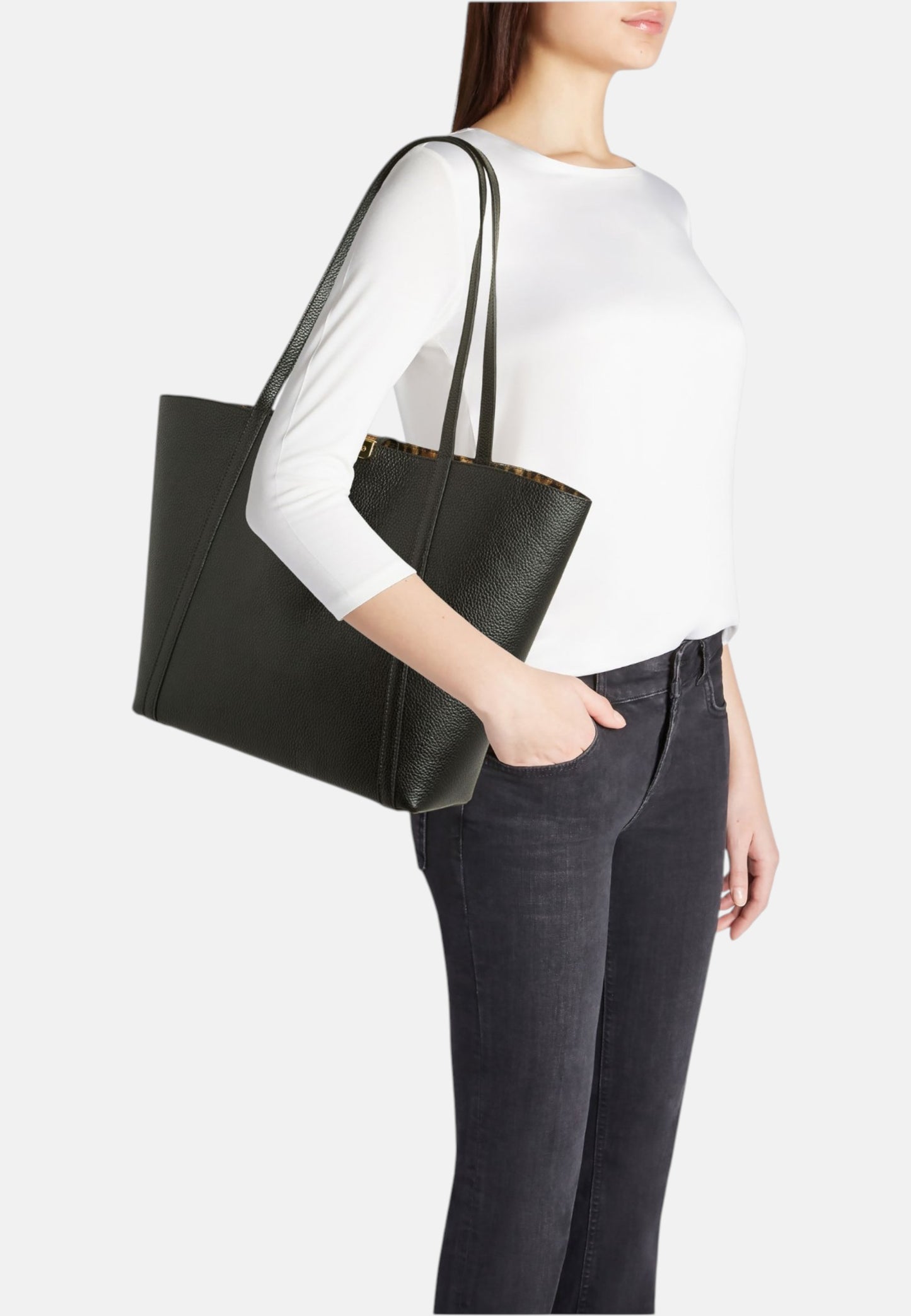 Borsa A Spalla Donna Braccialini Shopper In Pelle Double B19035PP