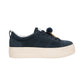 Sneakers Basse Donna Nero Giardini Tomaia in pelle scamosciata, chiusura con lacci, pompon decorativo, suola platform oversize, Made in Italy  I617441D