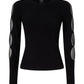 Maglione A Girocollo Donna Pinko Vestibilit� aderente, girocollo, maniche lunghe, polsini allungati a costine, aperture con inserti trasparenti sulle maniche, logo jacquard sul retro Antibes 107198A3H3
