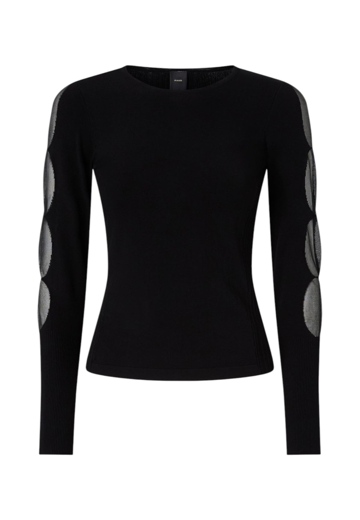 Maglione A Girocollo Donna Pinko Vestibilit� aderente, girocollo, maniche lunghe, polsini allungati a costine, aperture con inserti trasparenti sulle maniche, logo jacquard sul retro Antibes 107198A3H3