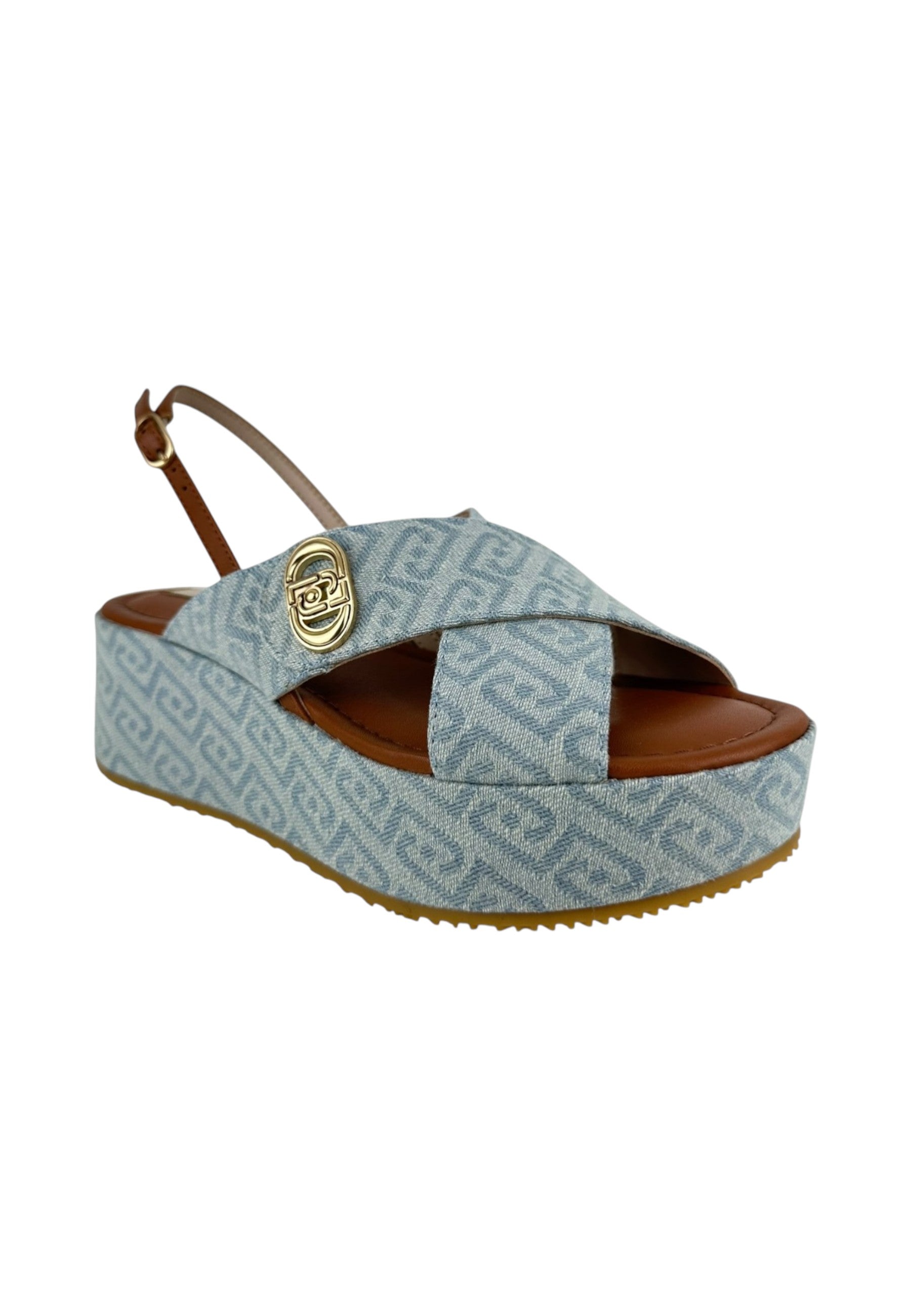 Sandali Platform Donna Liu Jo In Denim Monogram Flo 03 SA6141TX523