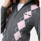 Cardigan  Donna Guess Collo lupetto, Zip intera, Motivo argyle Gj W6BR10Z1253