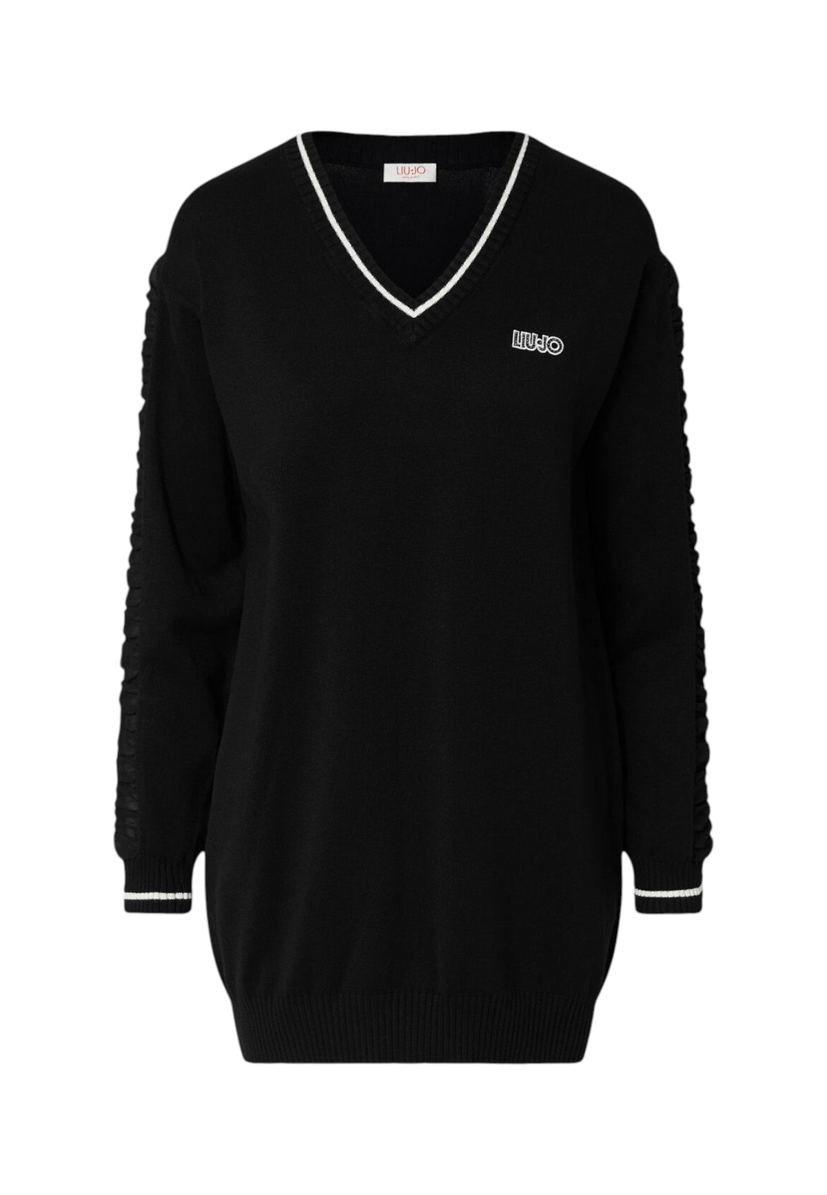 Maglione Scollo A V Donna Liu Jo Lungo con Maniche Arricciate  TF6260MS49I