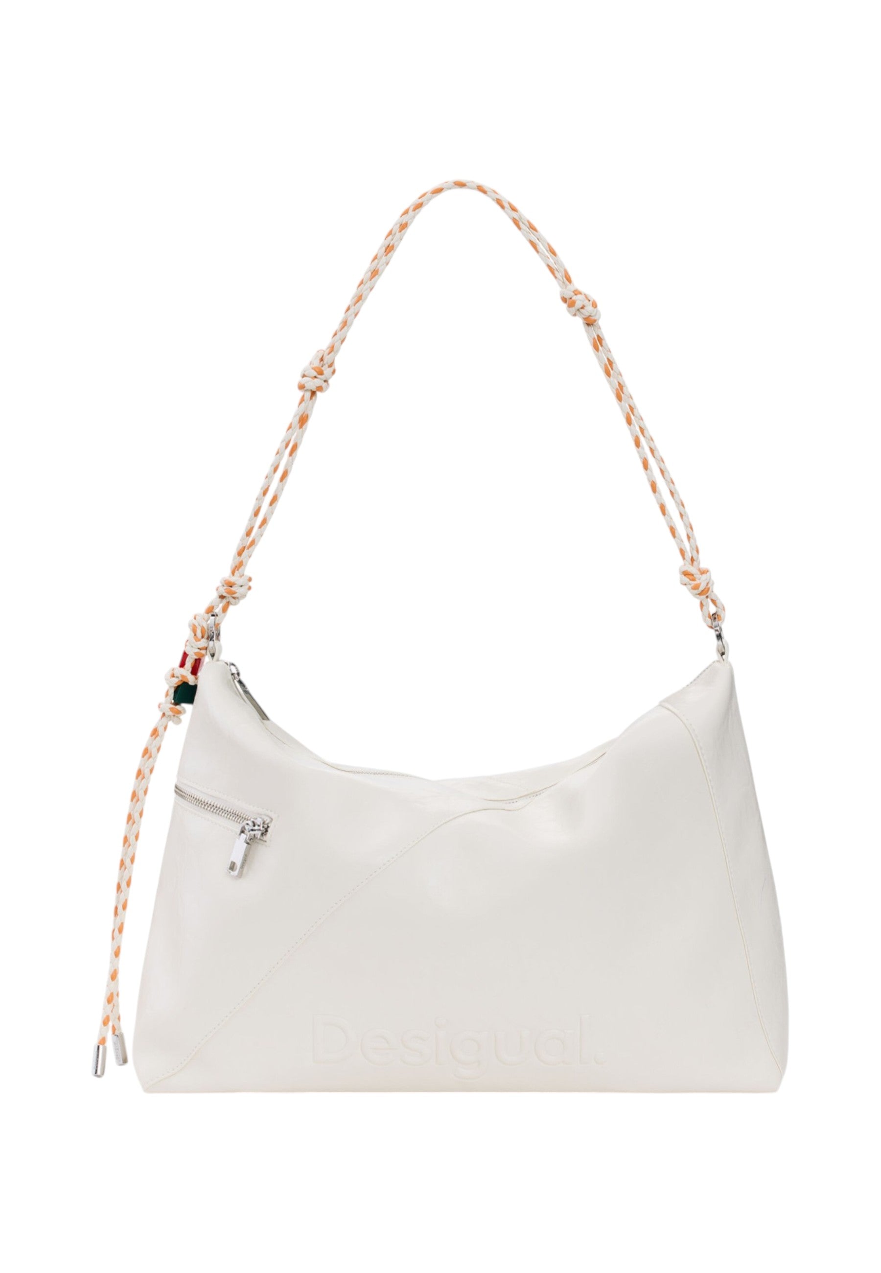 Borsa A Spalla Donna Desigual  Bag Half Logo Leiria 2.0 Ecru 26SAXPA7