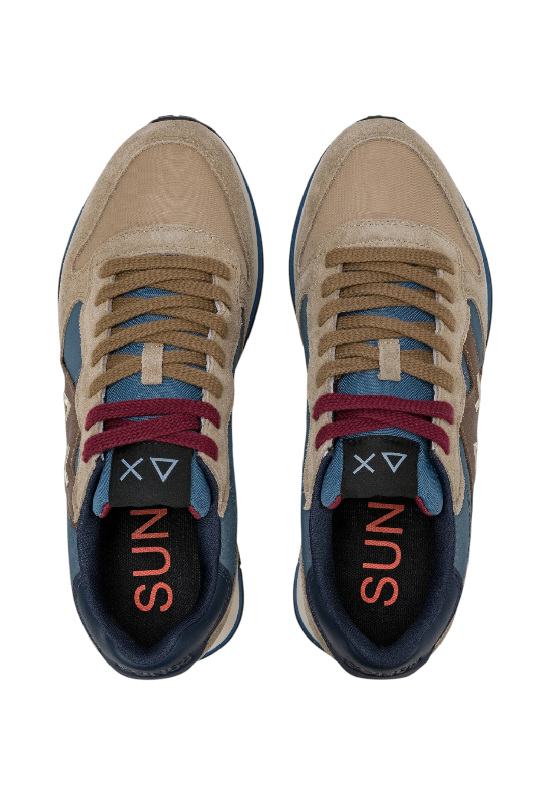 Sneakers Basse Uomo Sun68 Stile Running, Nylon E Suede, Maxi Logo, Bicolor Jaki 2.0 Bicolor Z46122