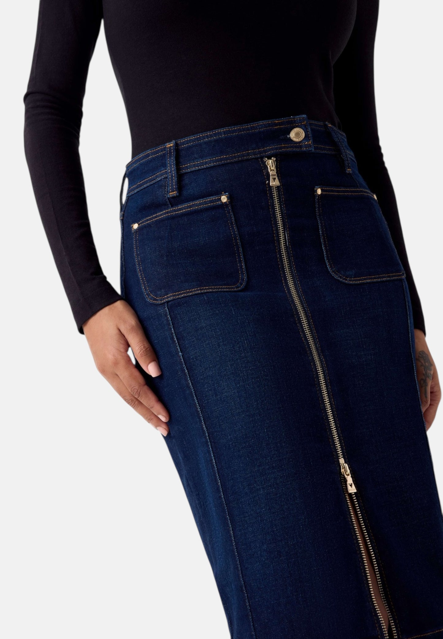 Gonna Midi Donna Guess In Denim Rosita Longuette W6RD0UD6881
