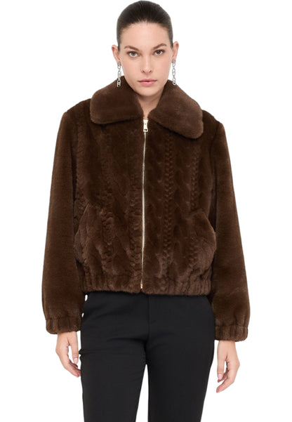 Giacca Bomber Donna Liu Jo In Teddy Con Trecce  MF5094E1044