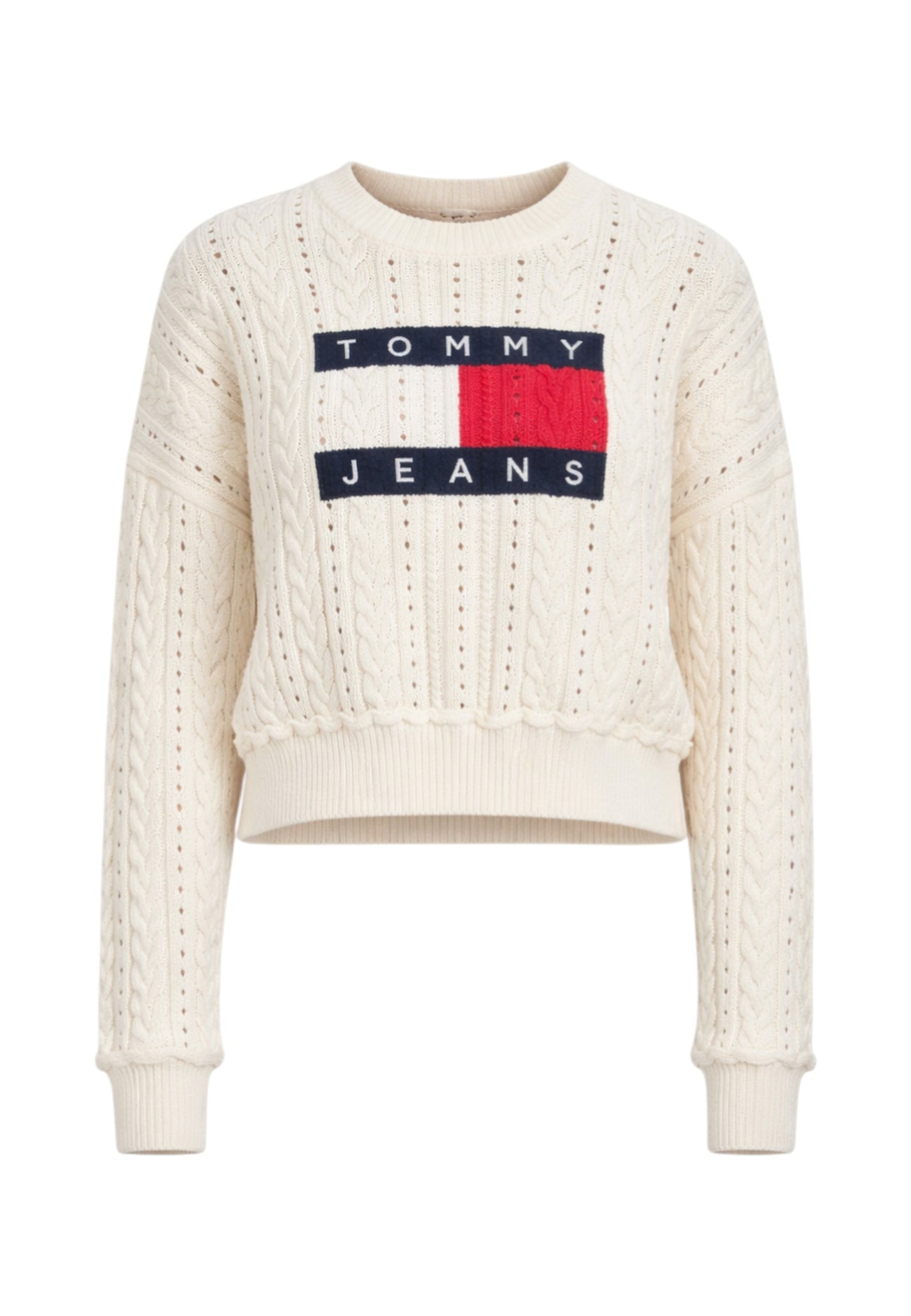 Maglione A Girocollo Donna Tommy Jeans  Tjw Gmd Cable Flag DW0DW22317