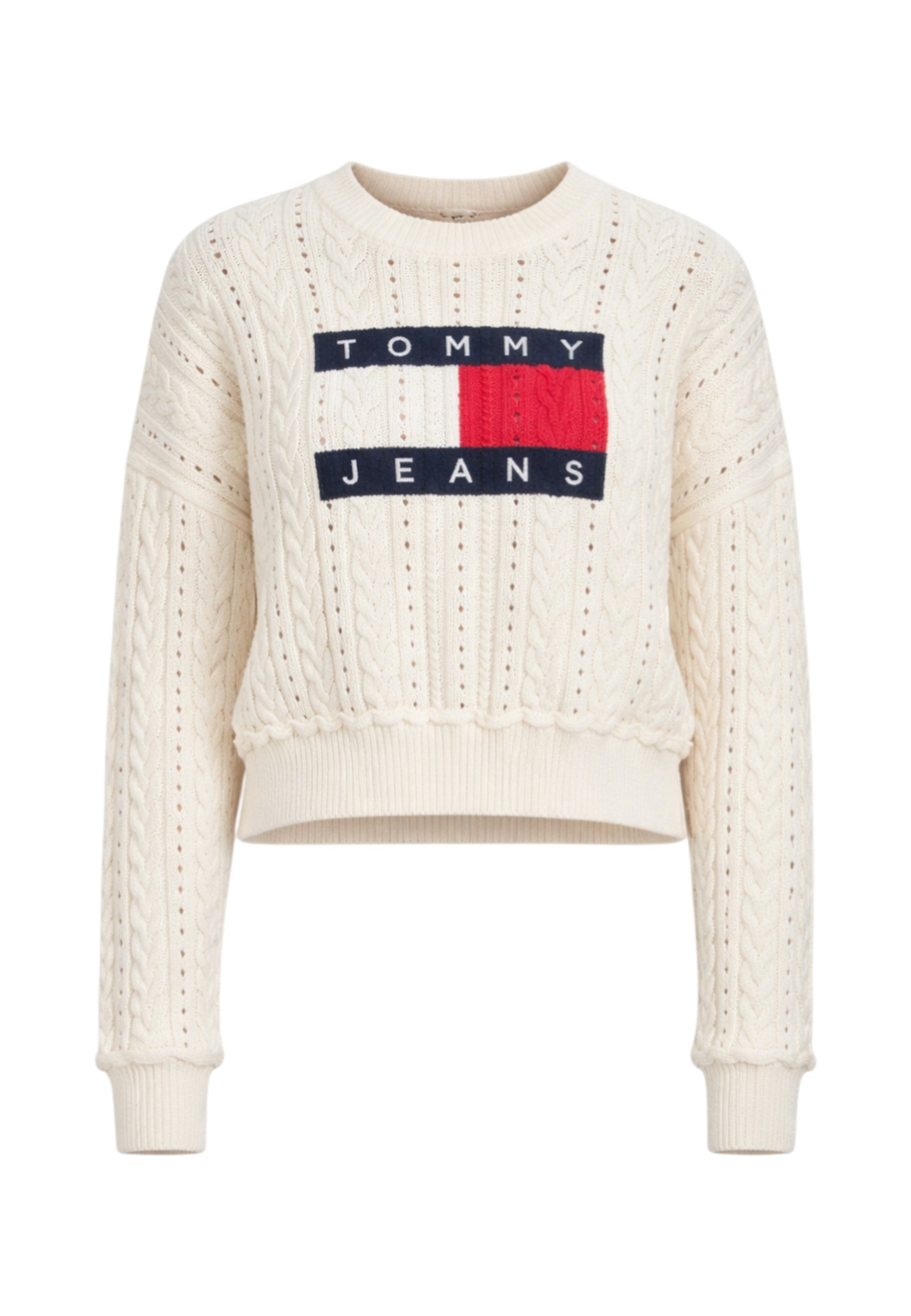 Maglione A Girocollo Donna Tommy Jeans  Tjw Gmd Cable Flag DW0DW22317