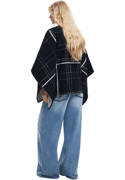 Poncho  Donna Desigual Stampa A Quadri Poncho Cuadros Aldama 25WAIA07