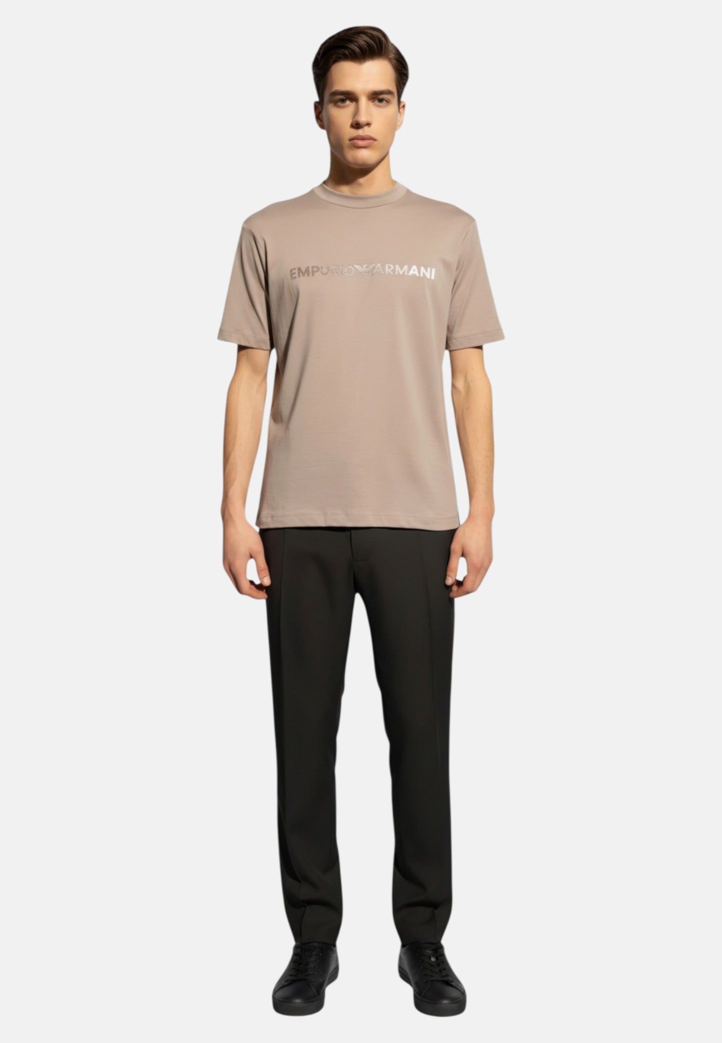 T-Shirt Manica Corta Uomo Emporio Armani Con Logo Ricamato Drawing 3D1TG31JPZZ