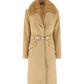 Cappotto  Donna Guess Con Cintura e Collo In Eco Pelliccia New Patrice W5BL25W2672