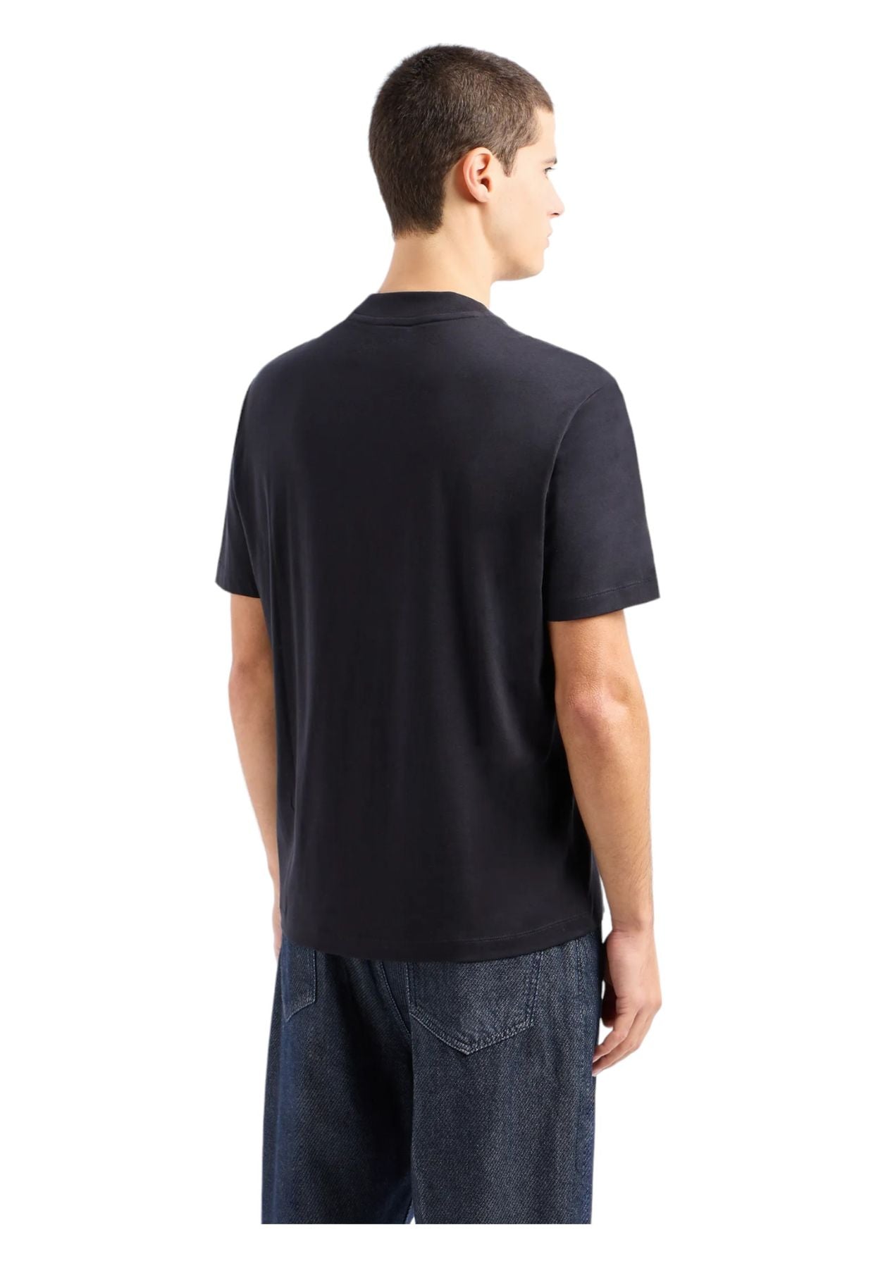 T-Shirt Manica Corta Uomo Emporio Armani Con Logo Ricamato Drawing 3D1TG31JPZZ
