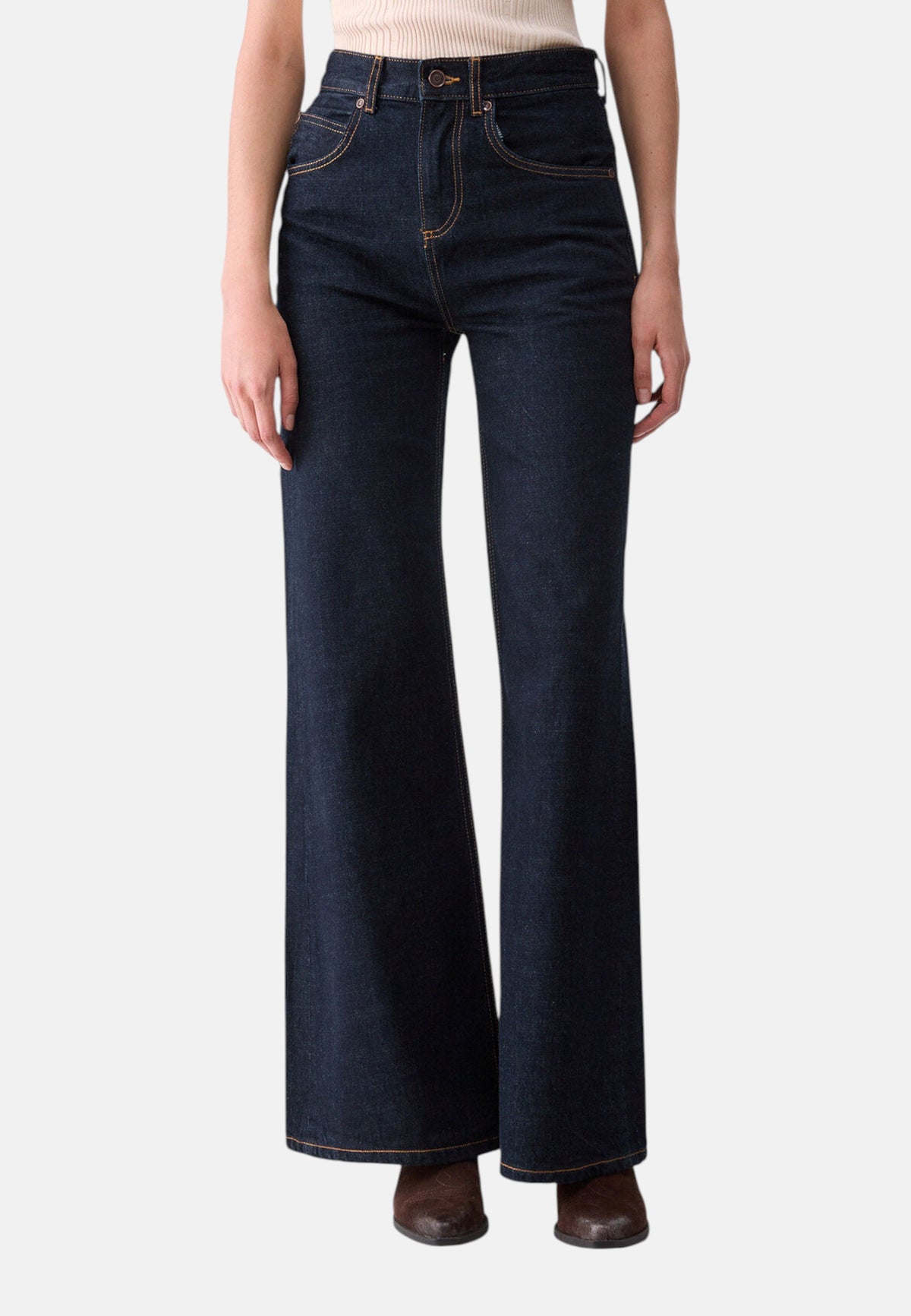 Jeans Wide Leg Donna Liu Jo Con Bandana Di Pizzo  CF6179D5082