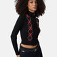 Cardigan  Donna Guess Collo lupetto, Zip intera, Motivo argyle Gj W6BR10Z1253