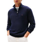 Maglione Collo Alto Uomo Tommy Hilfiger Con Mezza Zip Essential Cotton MW0MW37331