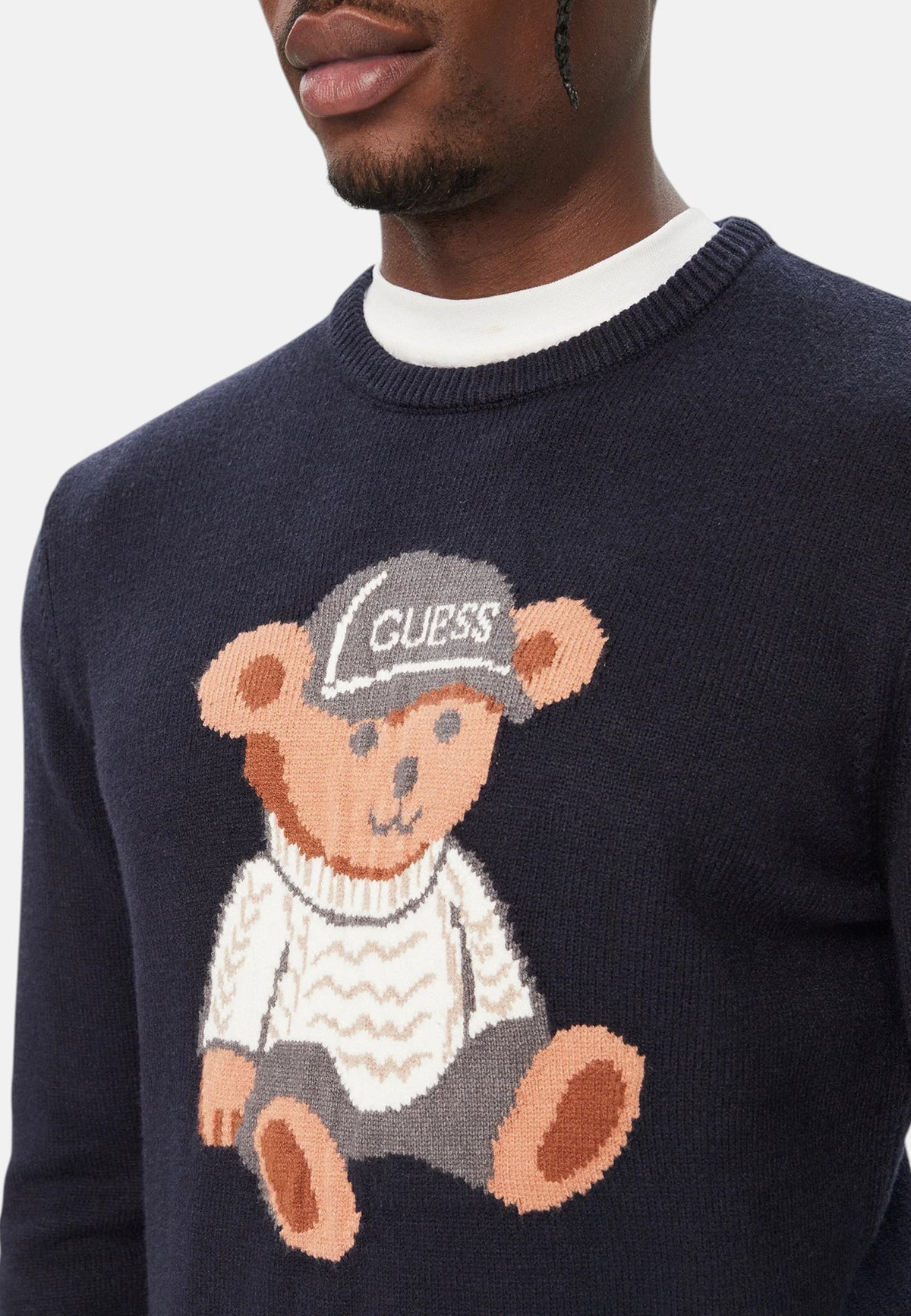 Maglione A Girocollo Uomo Guess Motivo orsetto Navin M6BR42Z1604