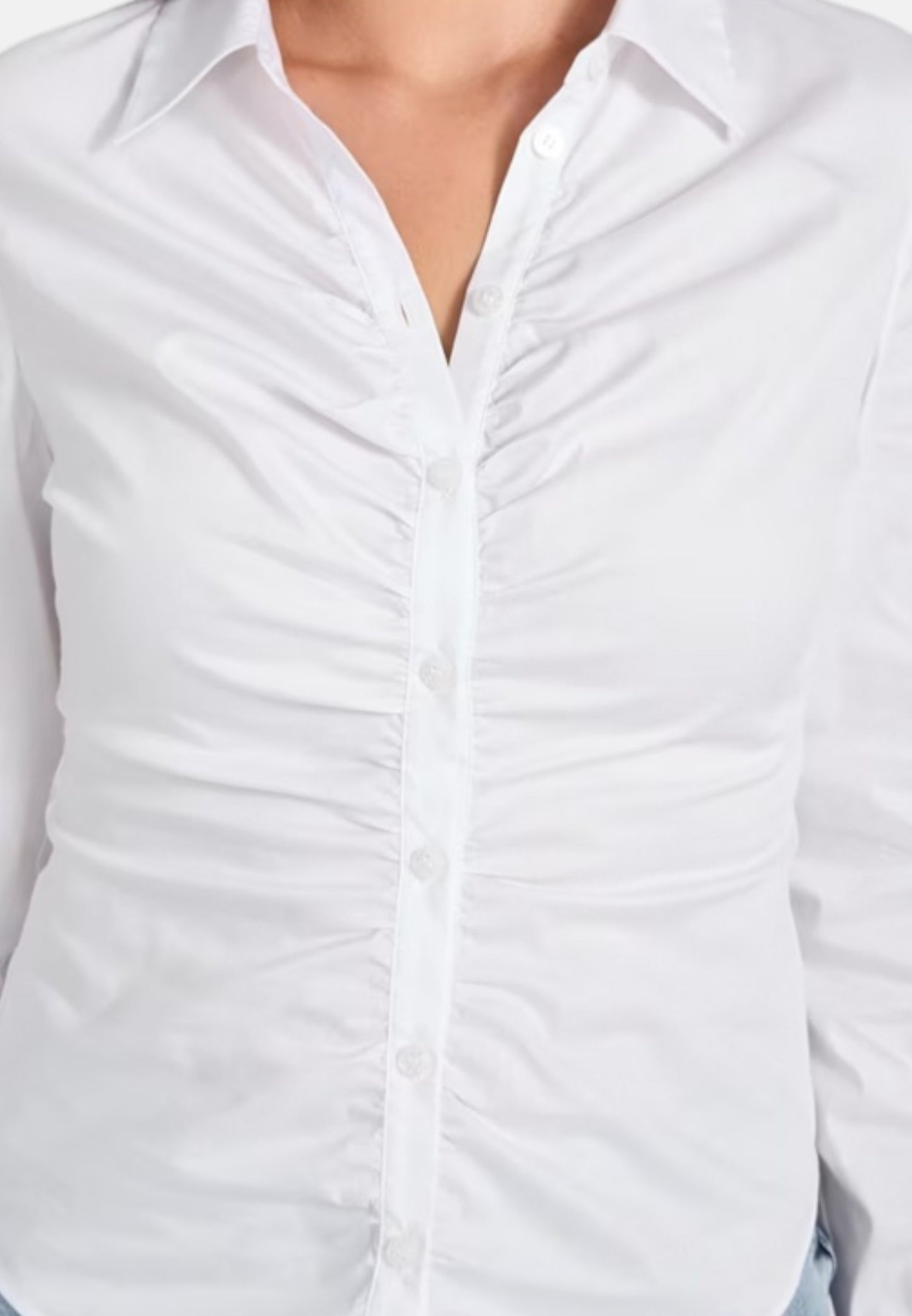 Camicia Manica lunga Donna Guess Poplin Emily Shirred W6RH85W1LU1