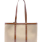 Borsa A Spalla Donna Trussardi Shopper In Canvas E Pelle Elba Z772E006473N