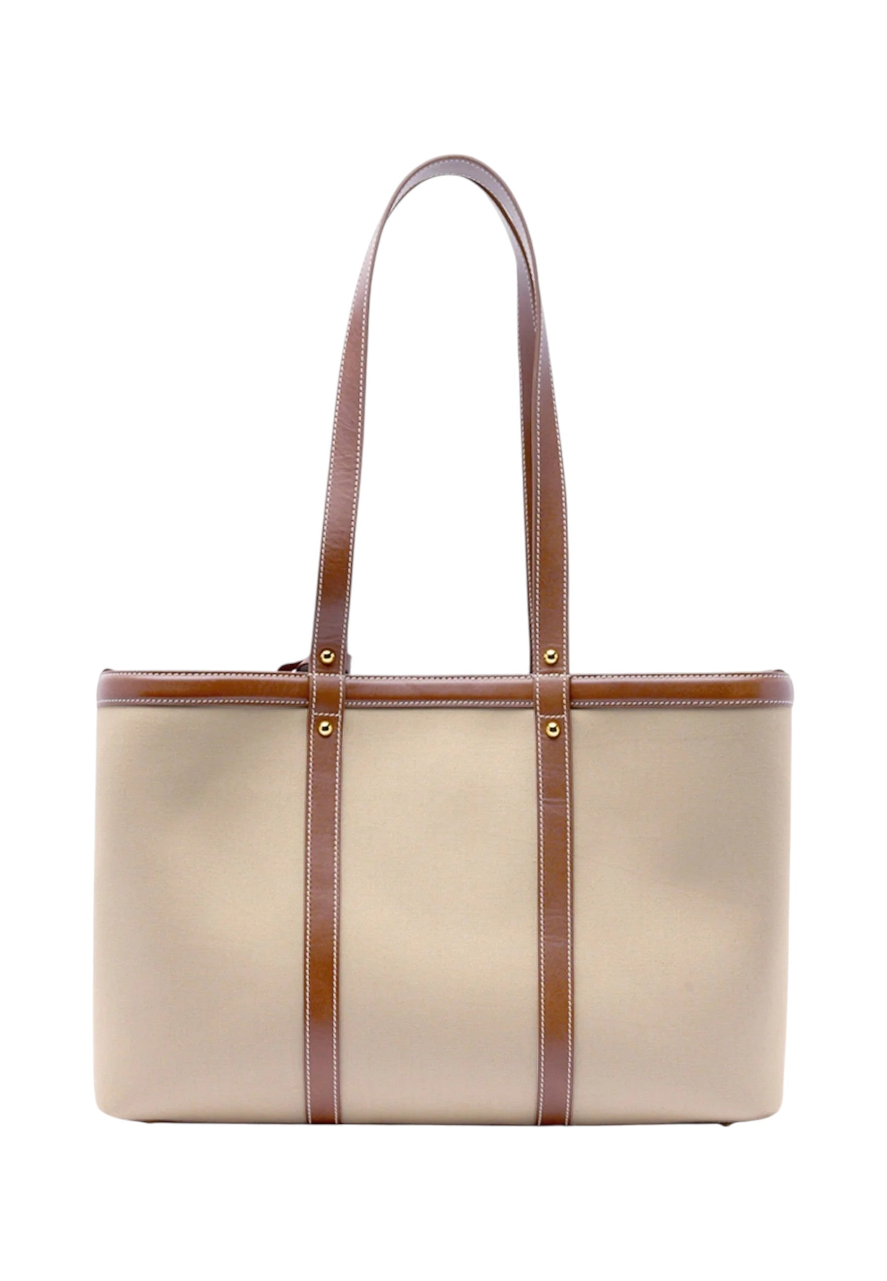 Borsa A Spalla Donna Trussardi Shopper In Canvas E Pelle Elba Z772E006473N