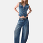 Jeans Barrel Fit Donna Liu Jo A Vita Alta Balloon Splits UF6213D4854