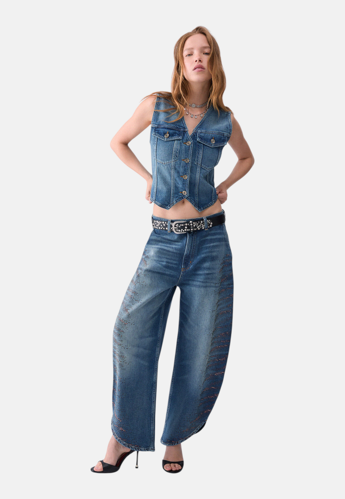 Jeans Barrel Fit Donna Liu Jo A Vita Alta Balloon Splits UF6213D4854