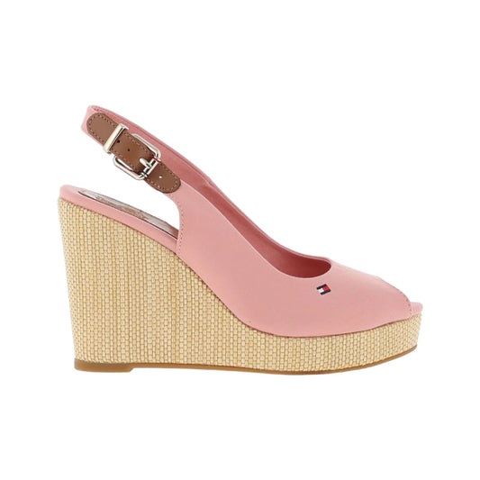 Sandali Con Zeppa Donna Tommy Hilfiger Alta Iconic Elena Sling Back Wedge FW0FW04789