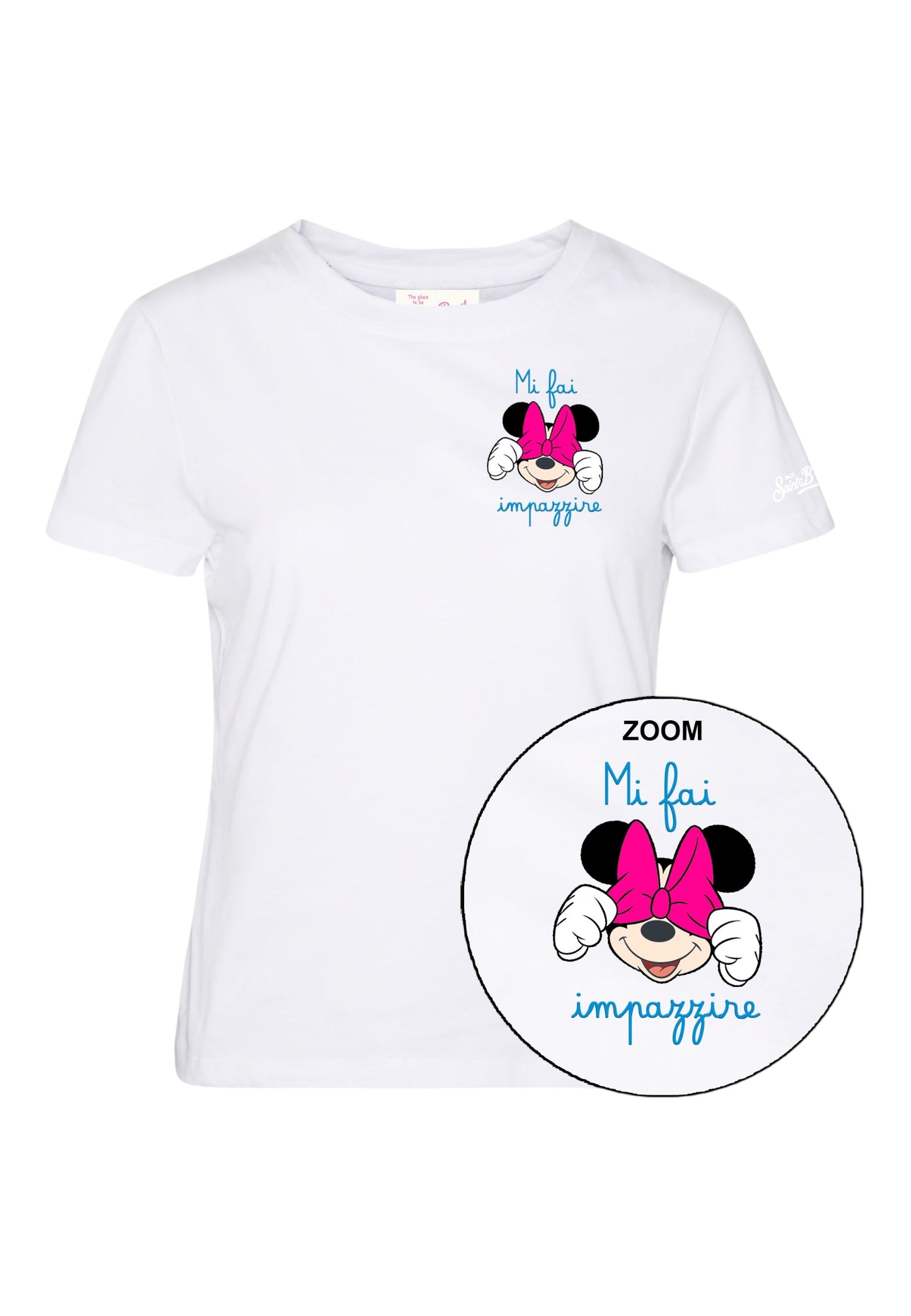 T-Shirt Manica Corta Donna Mc2 Saint Barth Minnie Impazzire Emb Emilie EMI0001