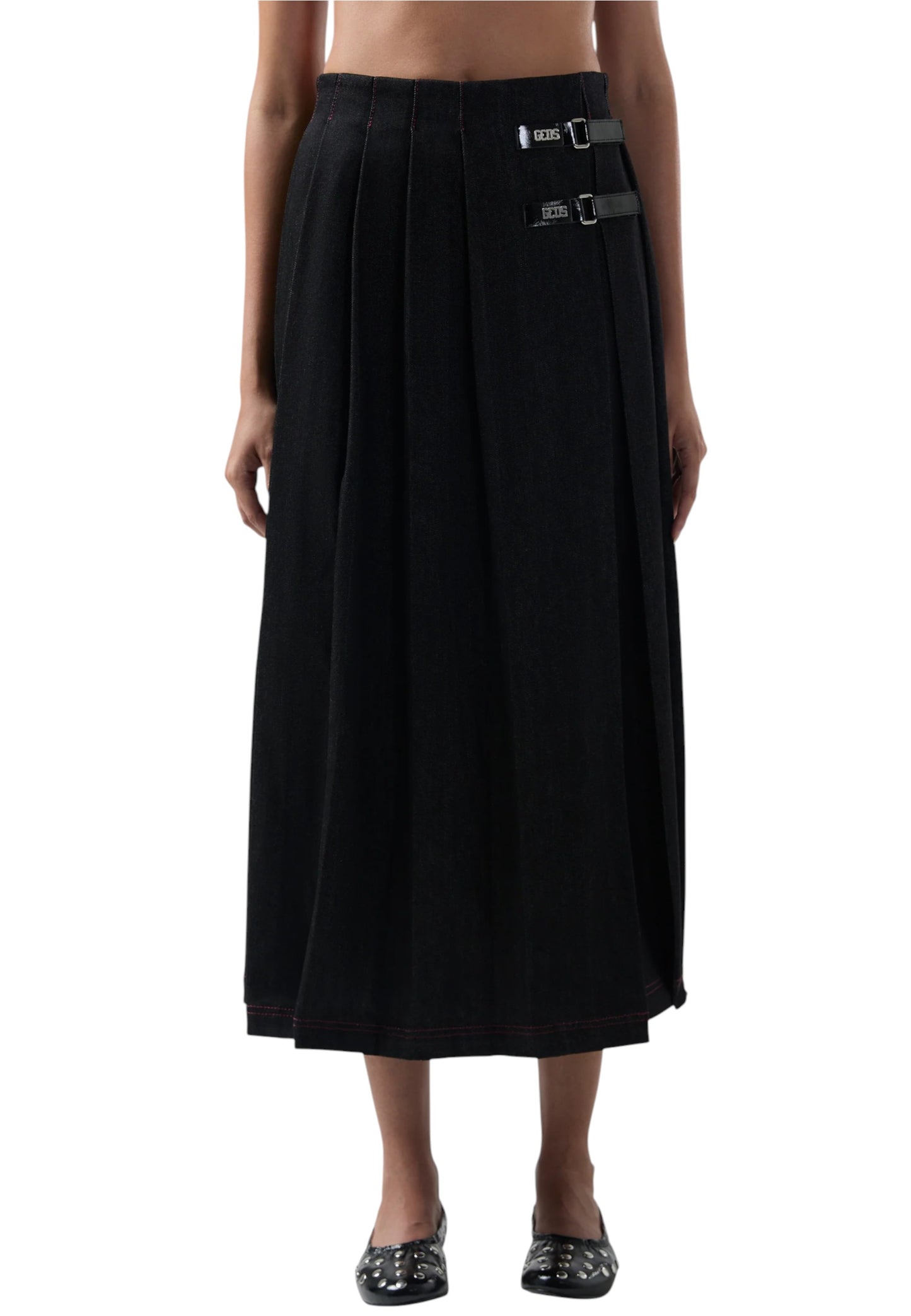 Gonna  Donna Gcds  Pleated Denim B2CW3201DA8