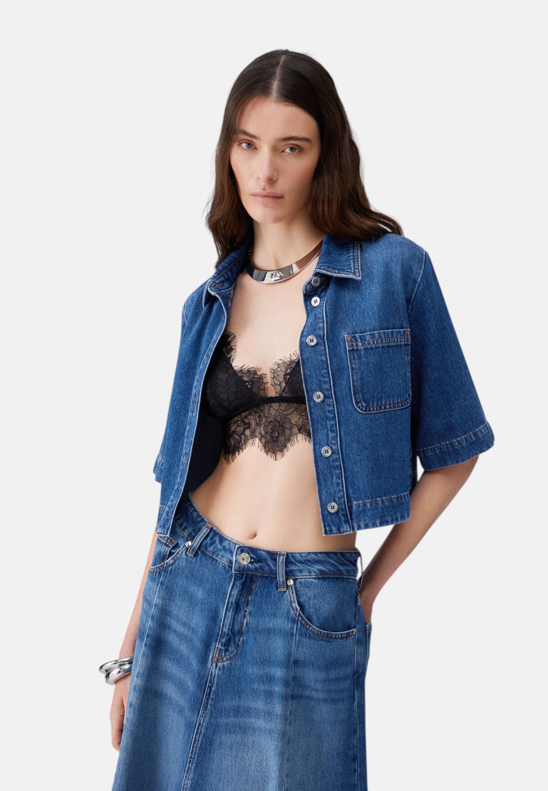 Camicia Manica Corta Donna Liu Jo In Denim  UA6337D0319