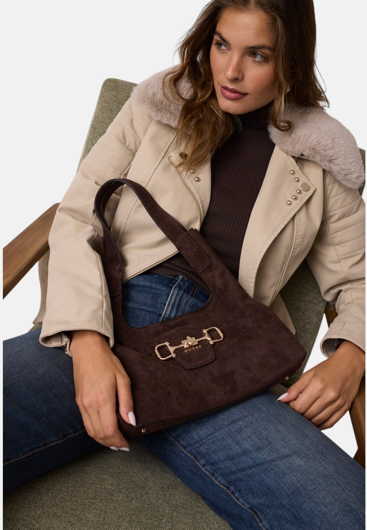 Borsa A Spalla Donna Guess Small Hobo Sunset HWSG2314010