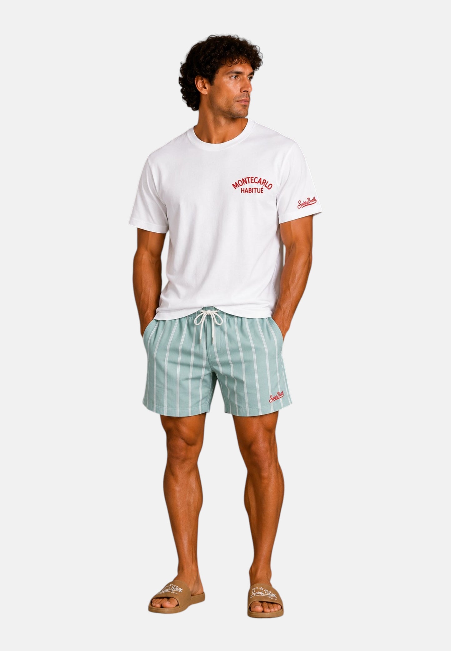 T-Shirt Manica Corta Uomo Mc2 Saint Barth Stampa/Ricamo Fronte E Retro Scrooge Montecarlo Portland PRL0002