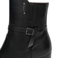 Stivaletti Con Tacco Donna Nero Giardini Tomaia in pelle, cinturino decorativo con fibbia, chiusura laterale con zip, punta tonda, tacco largo, Made in Italy  I617240D