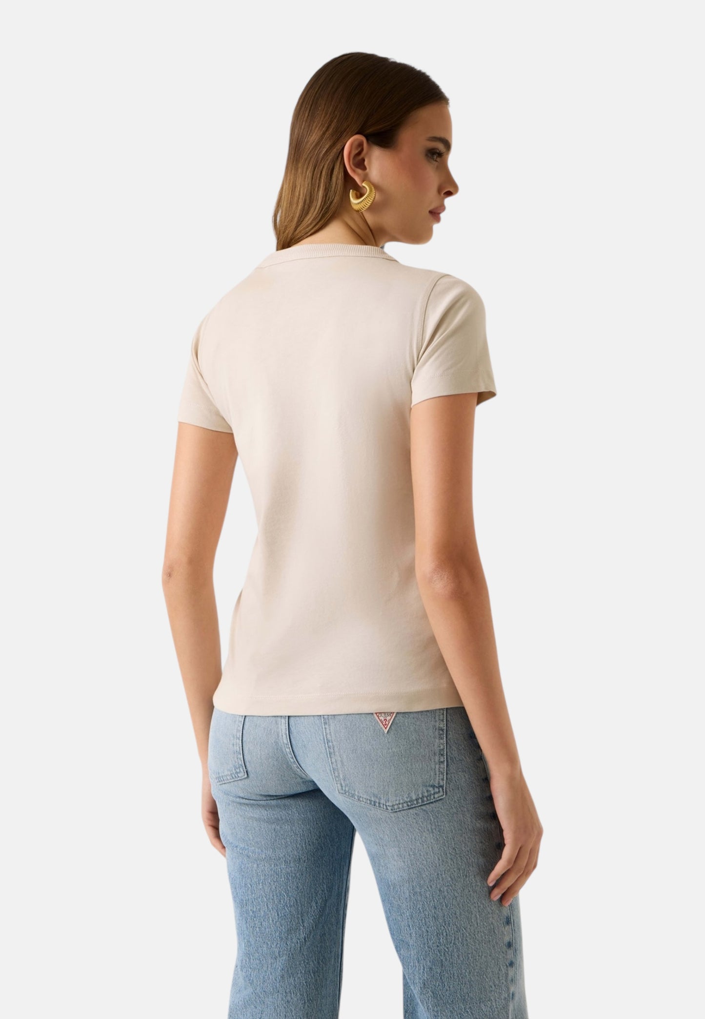 T-Shirt Manica Corta Donna Guess  3D Guess Script W6GI08K3023