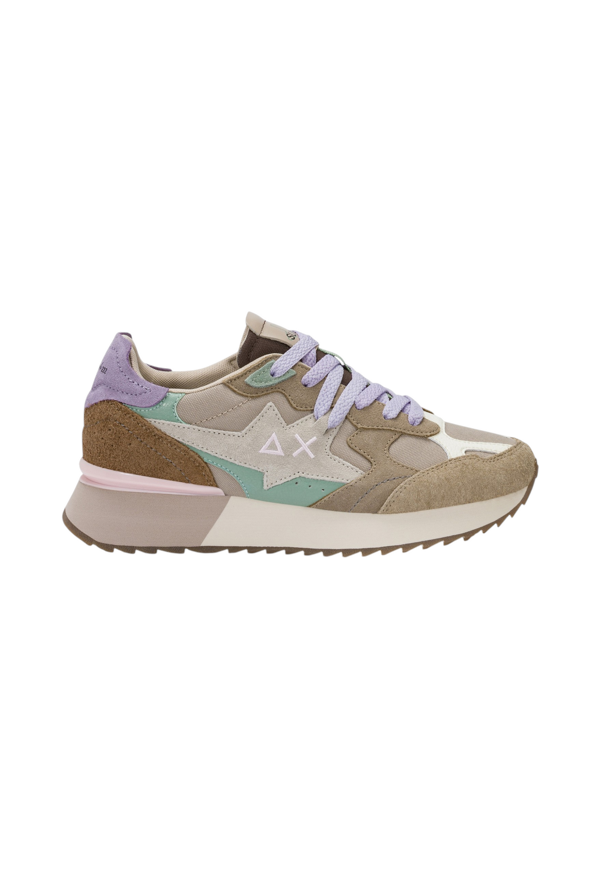 Sneakers Basse Donna Sun68 Stile Running, Suede E Nylon Stargirl Multicolor Z46222
