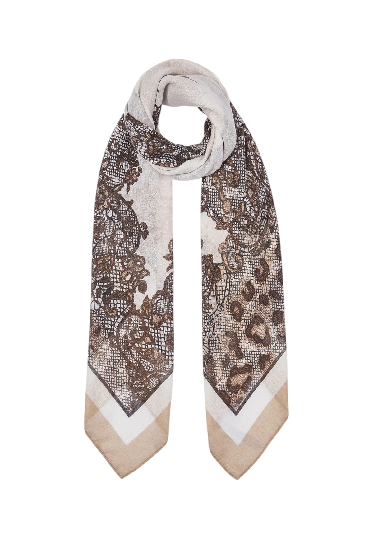 Foulard  Donna Liu Jo Leopard Lace 120x120  2F6073T2745