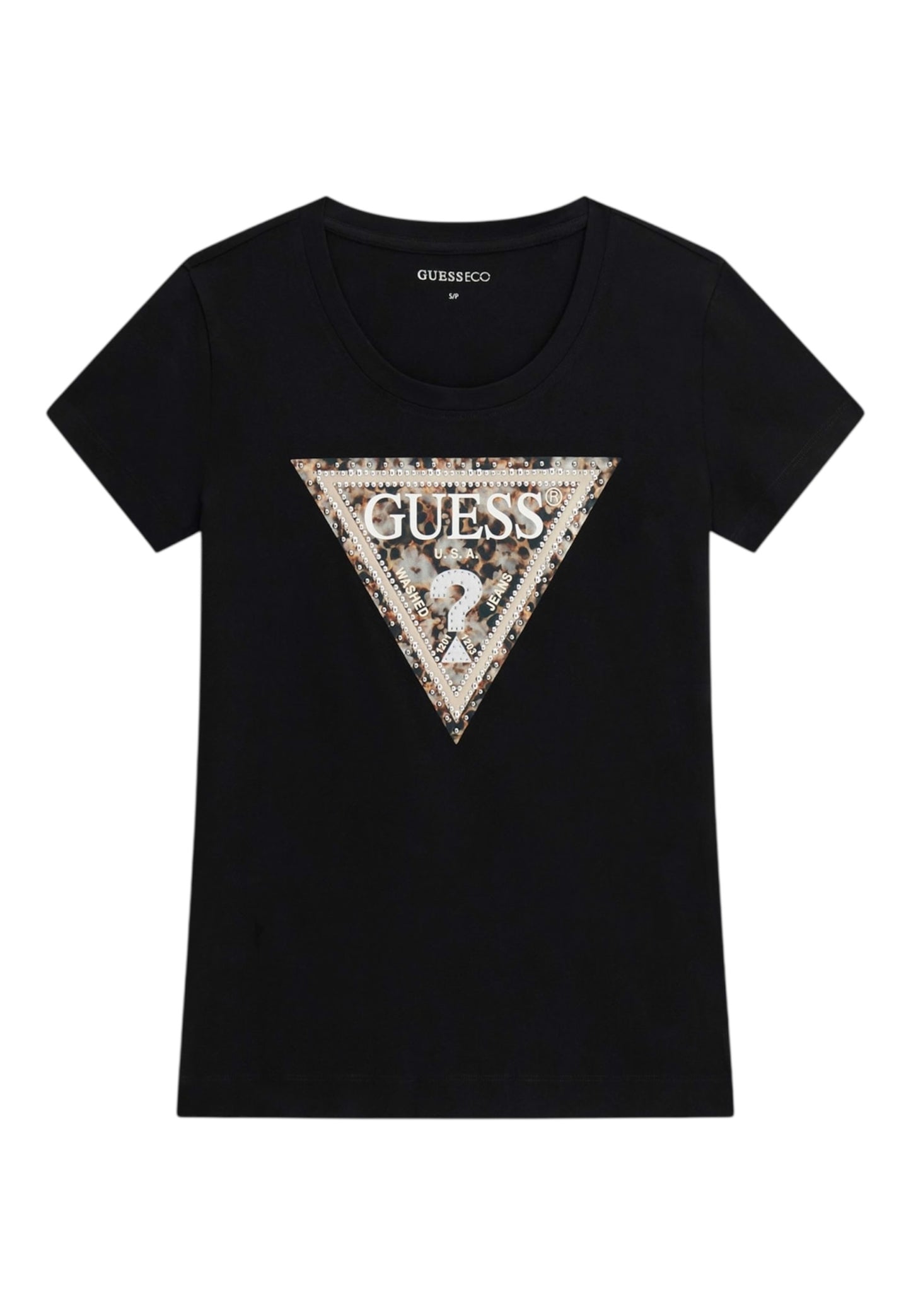 T-Shirt Manica Corta Donna Guess  Leo Triangle W6RI32J1314