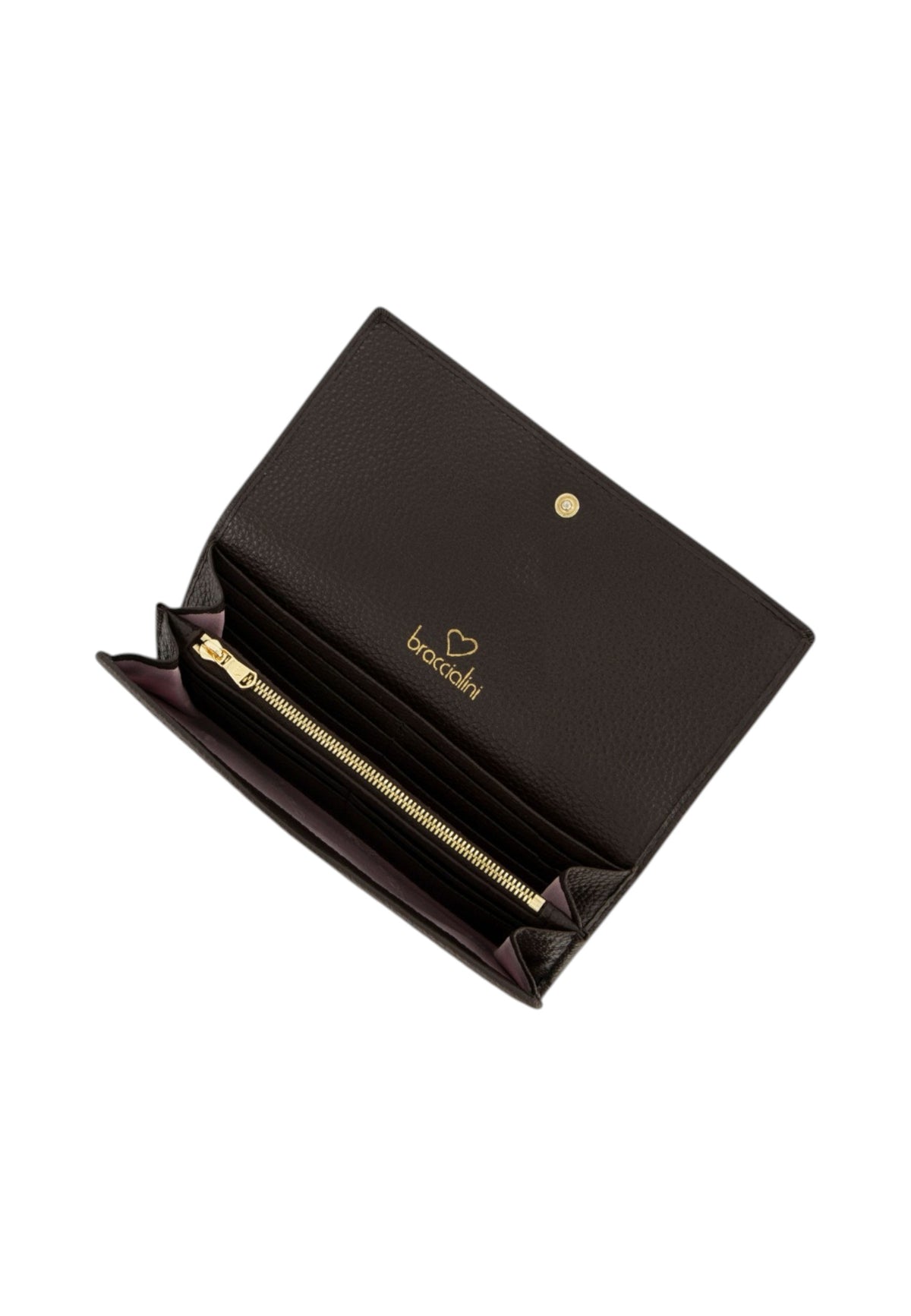 Portafoglio Con Patta Donna Braccialini Lungo, Chiusura con clip, Logo Braccialini in metallo, Dimensioni: 19.5 x 3.5 x 10 Cm Basic B18702BA
