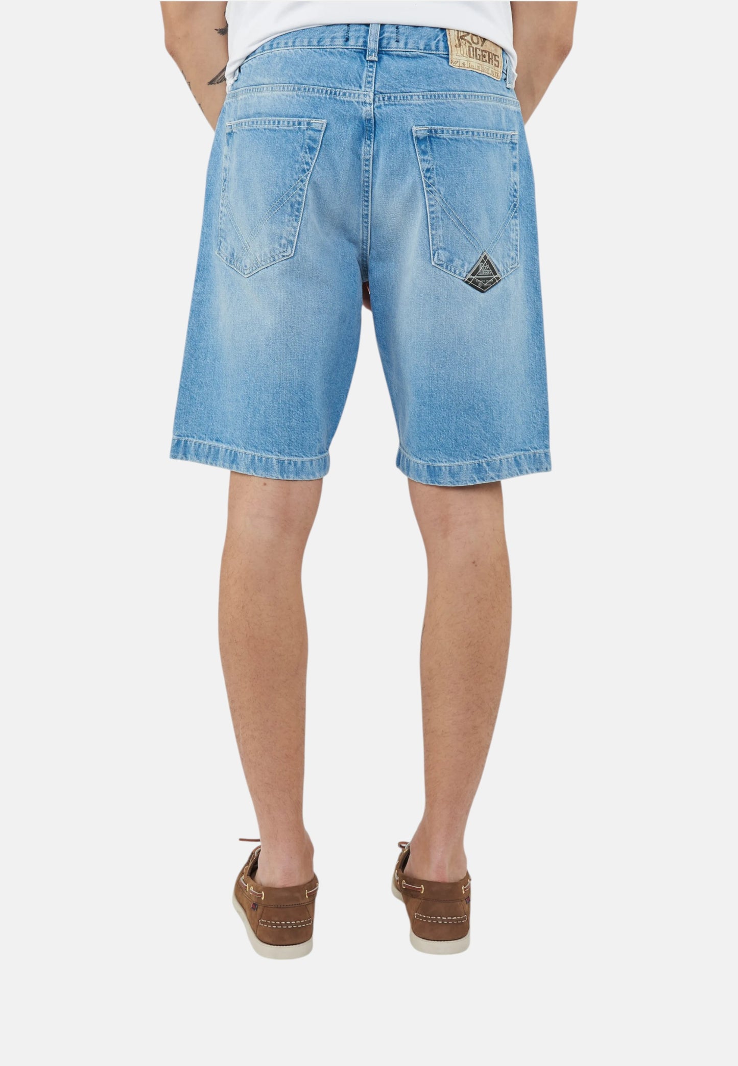Pantaloncini Bermuda Uomo Roy Roger's In Denim Riciclato Cult Bora bora RRU085D7213114