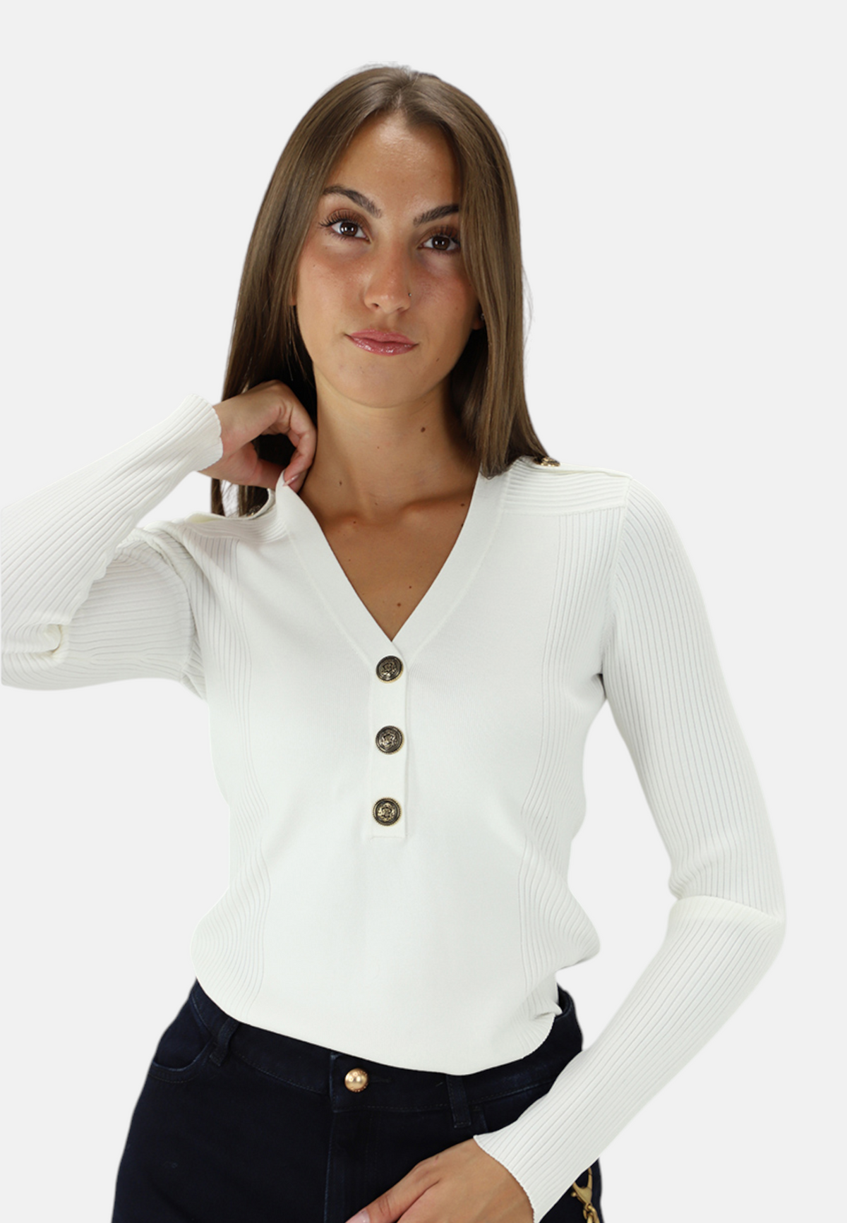 Maglione A Girocollo Donna Liu Jo Con Alamari  WF6226MS81R