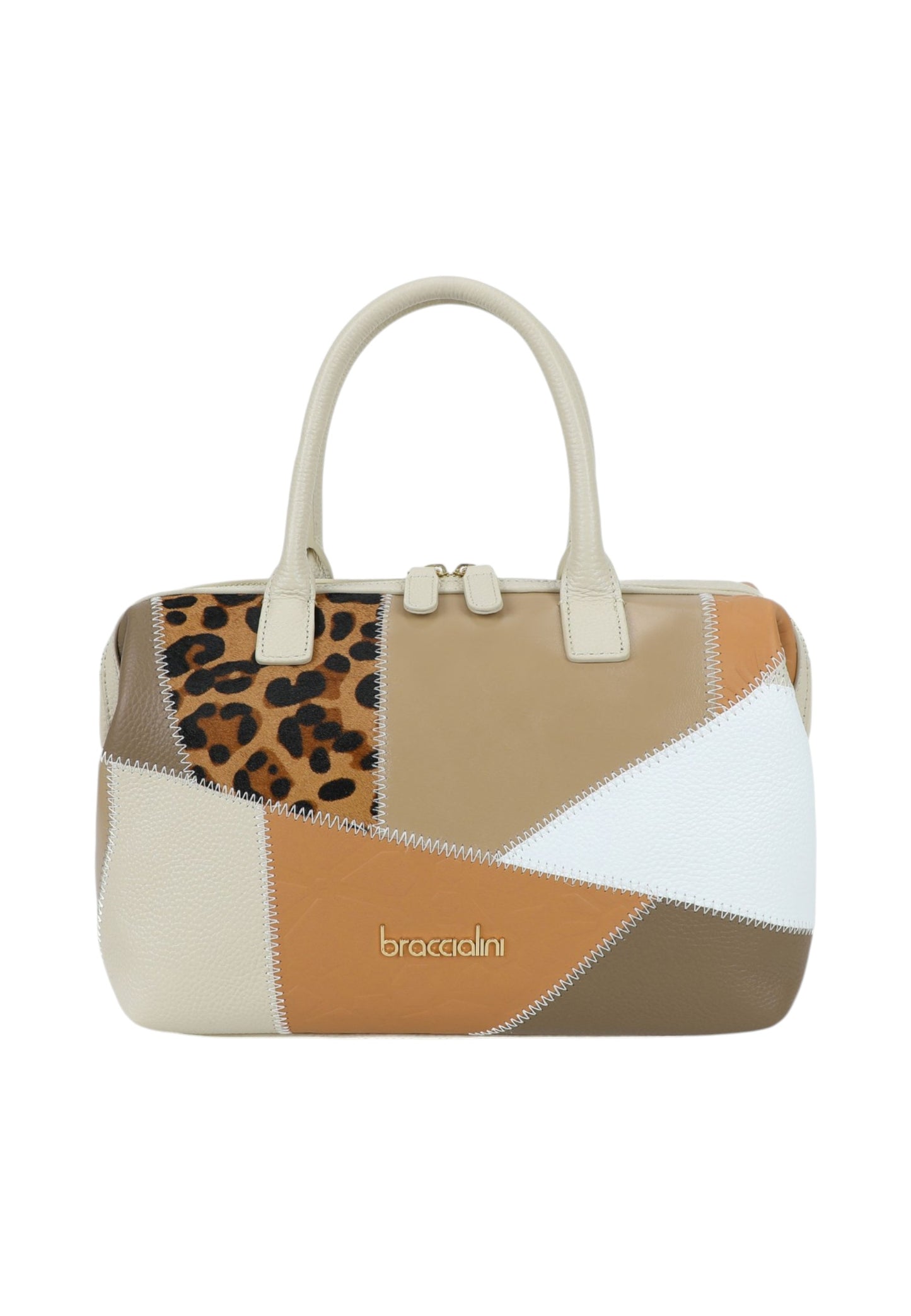 Borsa A Mano Donna Braccialini Bauletto In Pelle Patchwork B19072PP
