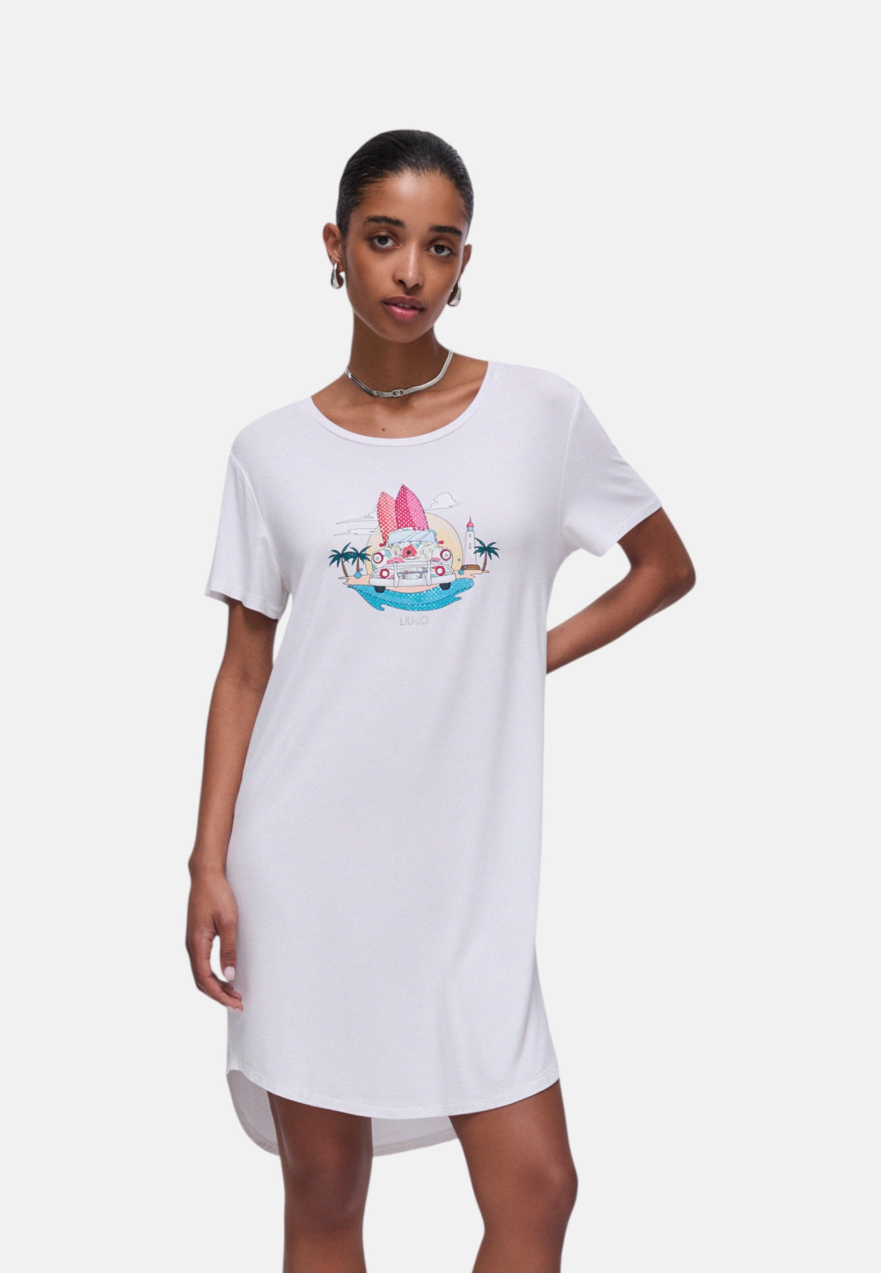 T-Shirt Manica Corta Donna Liu Jo Car Flower Eco Line VA6168JS360