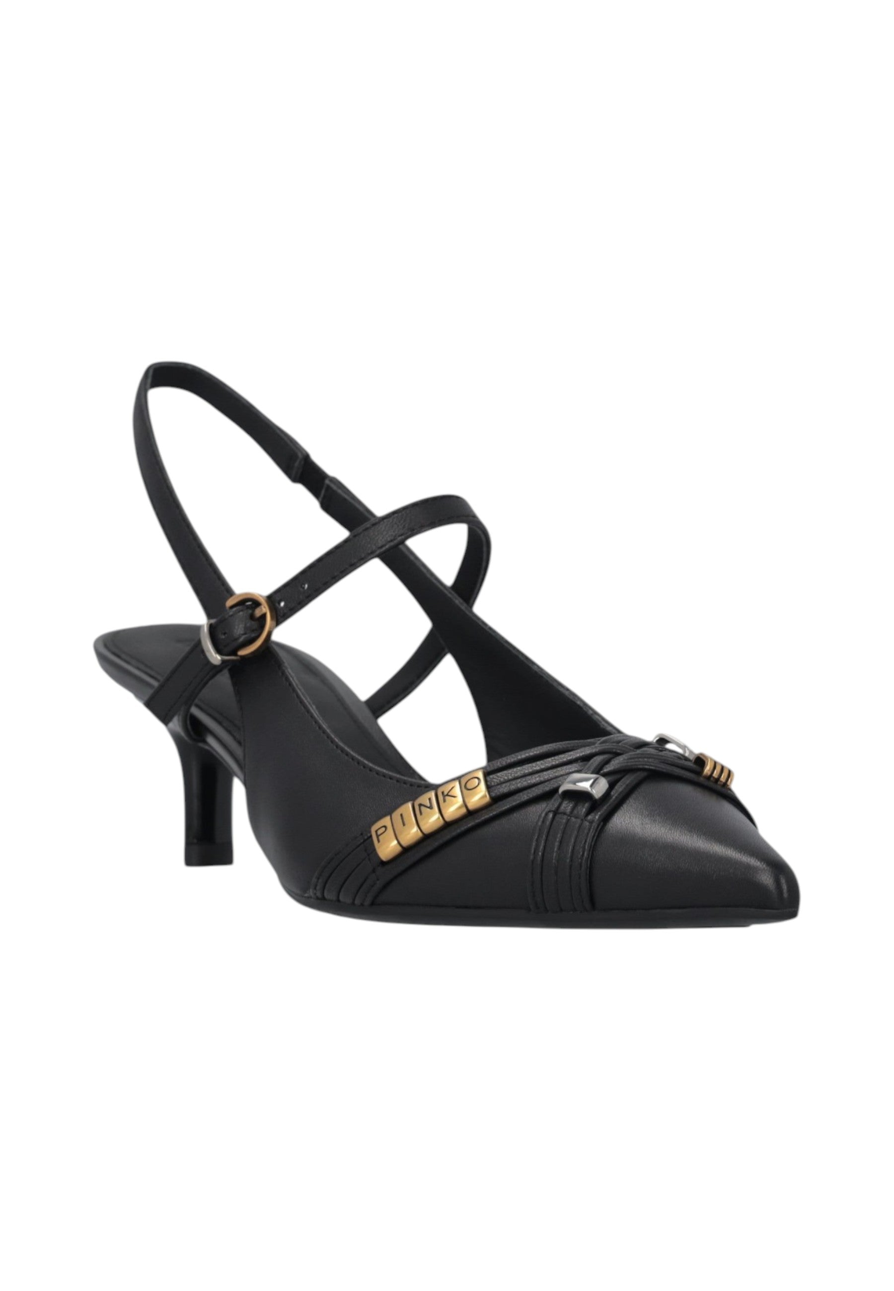 Sling Back  Donna Pinko In Nappa Con Cinturini E Applicazioni Gioiello Gloria 18 SD0489P003