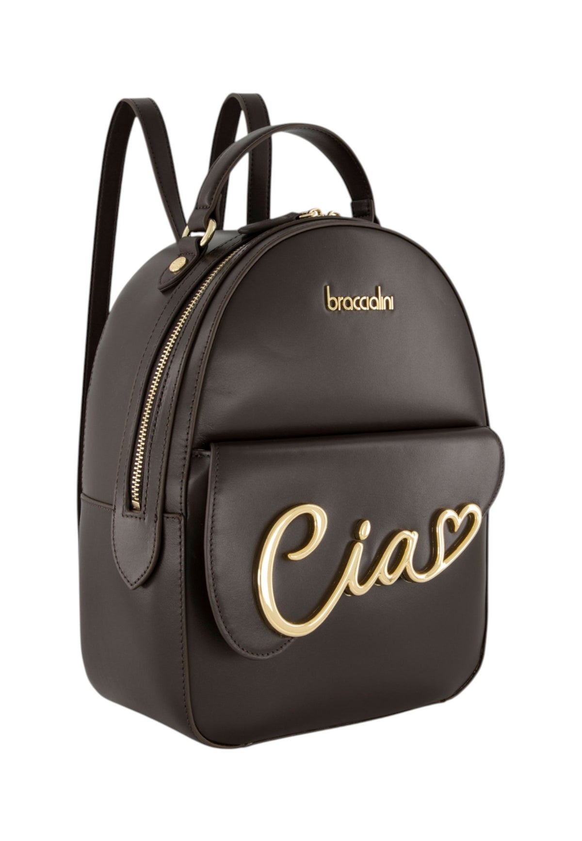 Zaino  Donna Braccialini Zaino compatto, Singolo con tracolle regolabili, Chiusura con zip, Due tasche interne, una con zip e una aperta, Accessorio Ciao in metallo, Dimensioni: 23 x 12 x 30 Cm Ciao B19343PP