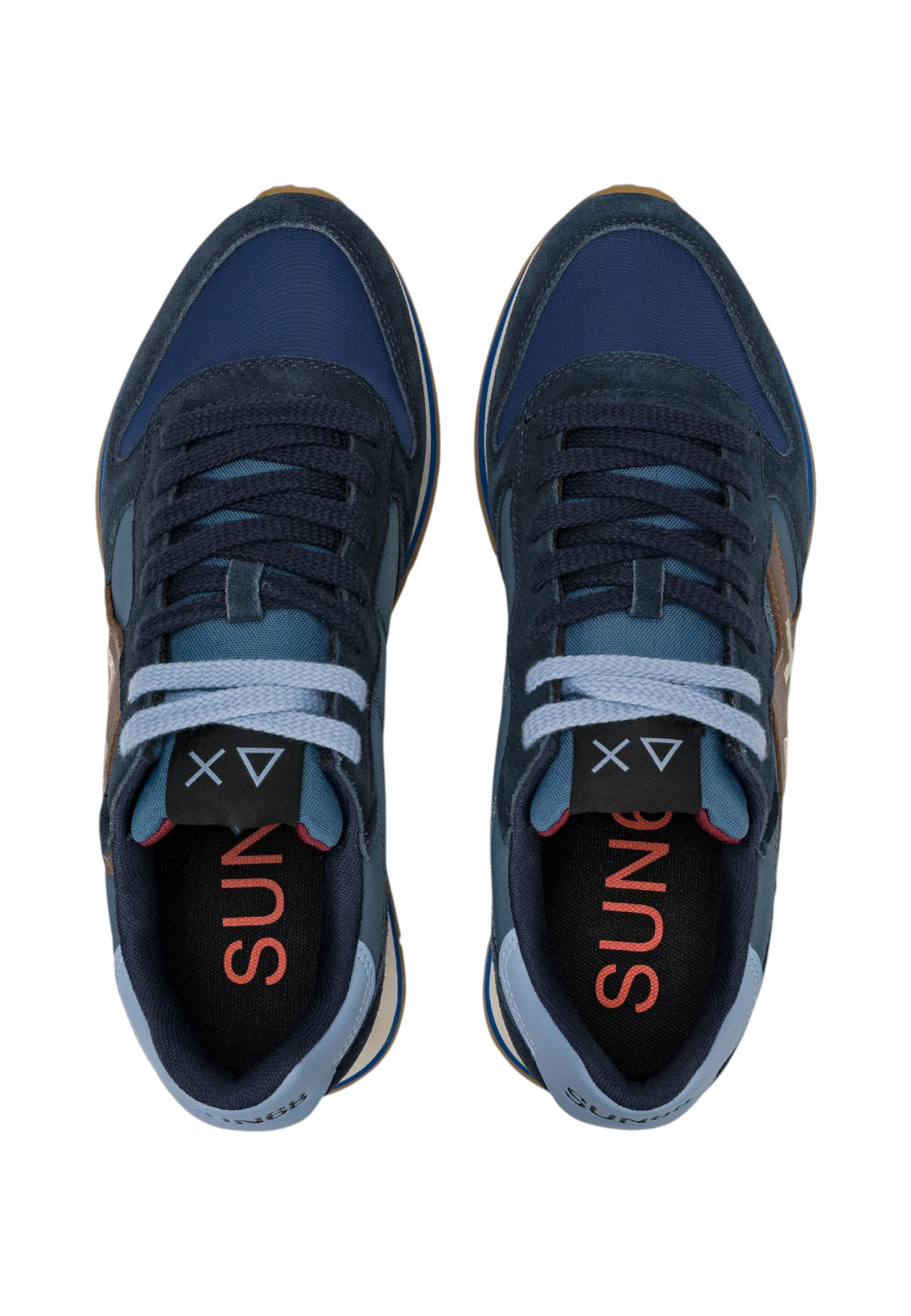 Sneakers Basse Uomo Sun68 Stile Running, Nylon E Suede, Maxi Logo, Bicolor Jaki 2.0 Bicolor Z46122