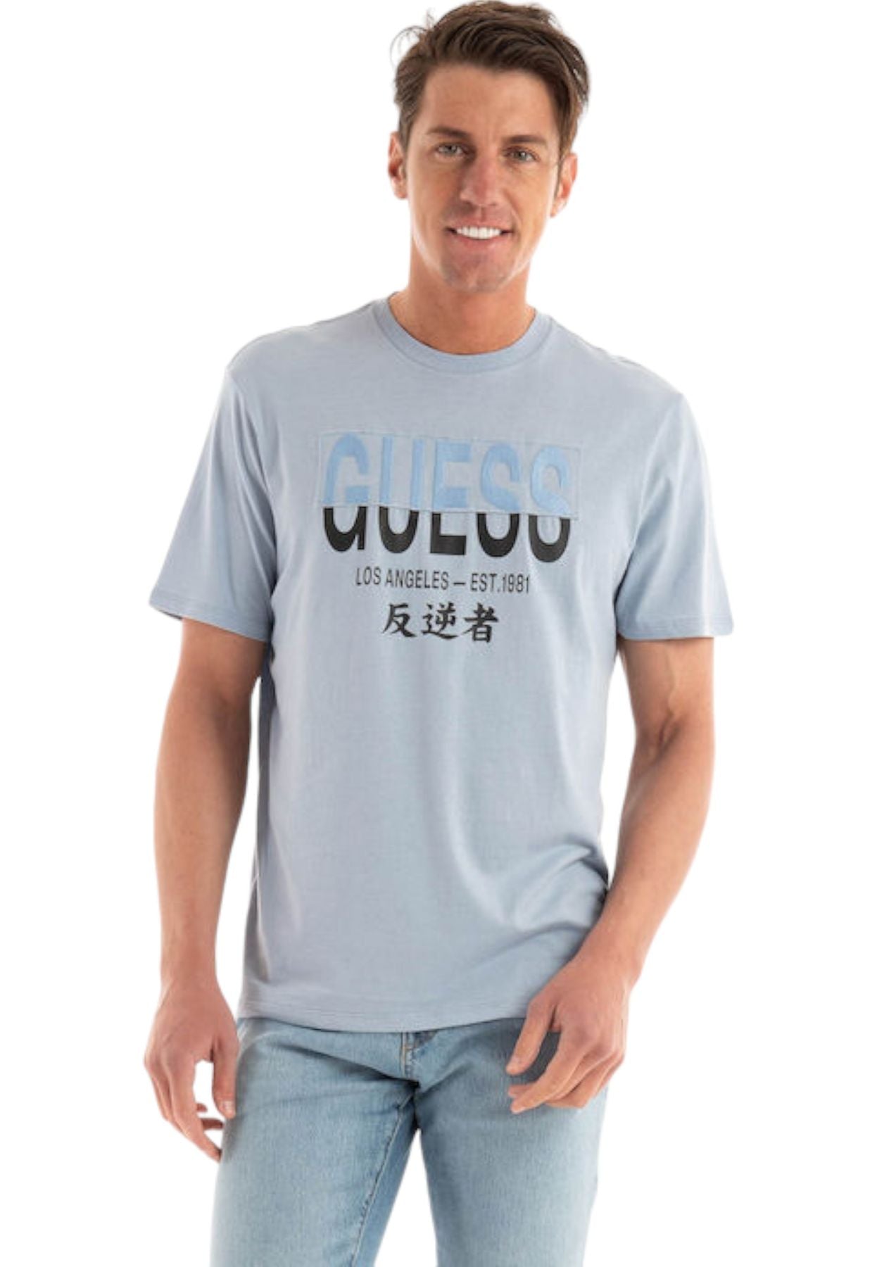 T-Shirt Manica Corta Uomo Guess  Basic Ges Split Applique M4RI69K9RM1