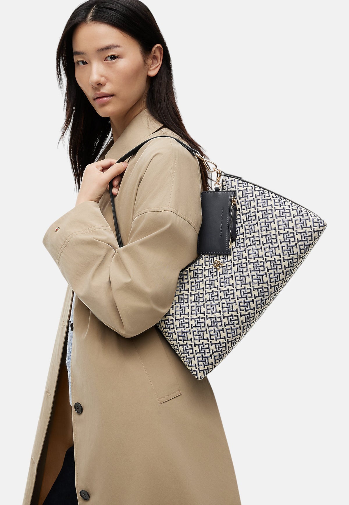 Borsa A Spalla Donna Tommy Hilfiger Shoulder Bag Jacquard Th Icon AW0AW18907