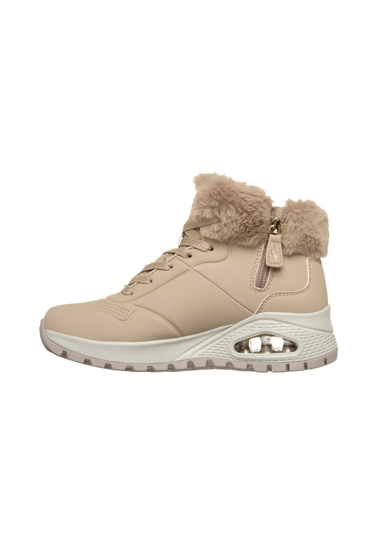 Sneakers Alte Donna Skechers Air-Cooled Memory Foam, Skech-Air, Collo e fodera in ecopelliccia, Suola antiscivolo Uno Rugged-Arctic Avenue 190285