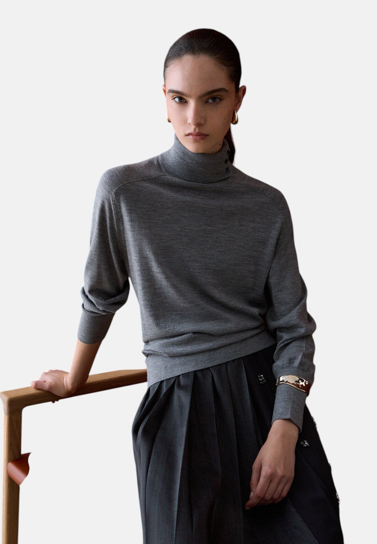 Maglia Collo Alto Donna Liu Jo Manche Raglan Con Bracciale  CF6039MA82O