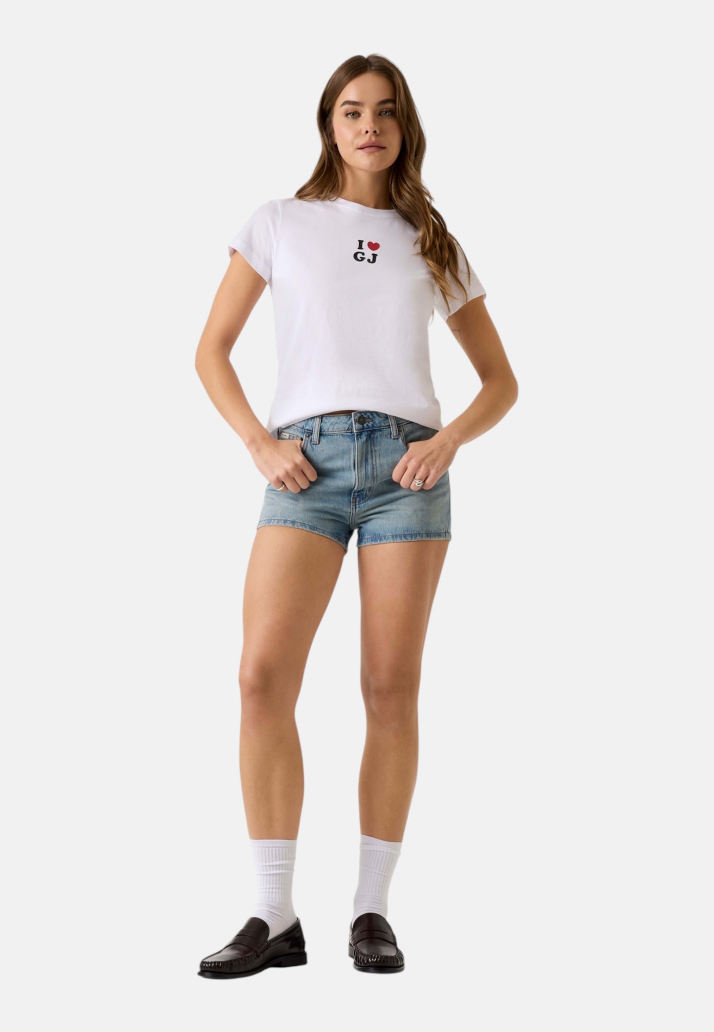 T-Shirt Manica Corta Donna Guess  Gj I Love Gj Reg W6GI45K8HM0
